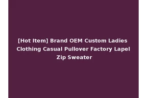 [Hot Item] Brand OEM Custom Ladies Clothing Casual Pullover Factory Lapel Zip Sweater
