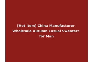 [Hot Item] China Manufacturer Wholesale Autumn Casual Sweaters for Man