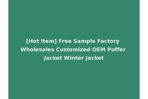 [Hot Item] Free Sample Factory Wholesales Customized OEM Puffer Jacket Winter Jacket