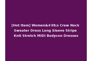 [Hot Item] Women's Crew Neck Sweater Dress Long Sleeve Stripe Knit Stretch MIDI Bodycon Dresses