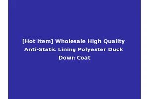 [Hot Item] Wholesale High Quality Anti-Static Lining Polyester Duck Down Coat