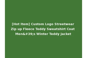 [Hot Item] Custom Logo Streetwear Zip up Fleece Teddy Sweatshirt Coat Men's Winter Teddy Jacket