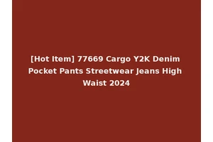 [Hot Item] 77669 Cargo Y2K Denim Pocket Pants Streetwear Jeans High Waist 2024