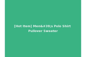 [Hot Item] Men's Polo Shirt Pullover Sweater