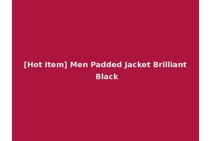 [Hot Item] Men Padded Jacket Brilliant Black