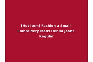 [Hot Item] Fashion a Small Embroidery Mens Denim Jeans Regular