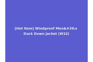[Hot Item] Windproof Men's Duck Down Jacket (W22)