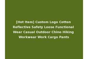 [Hot Item] Custom Logo Cotton Reflective Safety Loose Functional Wear Casual Outdoor Chino Hiking Workwear Work Cargo Pants