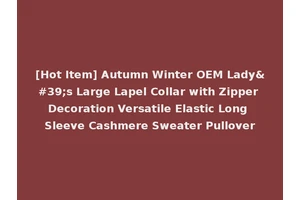 [Hot Item] Autumn Winter OEM Lady's Large Lapel Collar with Zipper Decoration Versatile Elastic Long Sleeve Cashmere Sweater Pullover