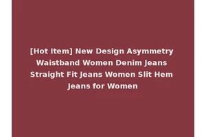 [Hot Item] New Design Asymmetry Waistband Women Denim Jeans Straight Fit Jeans Women Slit Hem Jeans for Women