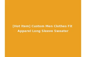 [Hot Item] Custom Men Clothes Fit Apparel Long Sleeve Sweater