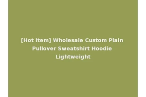 [Hot Item] Wholesale Custom Plain Pullover Sweatshirt Hoodie Lightweight