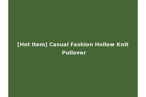 [Hot Item] Casual Fashion Hollow Knit Pullover