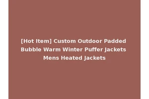 [Hot Item] Custom Outdoor Padded Bubble Warm Winter Puffer Jackets Mens Heated Jackets