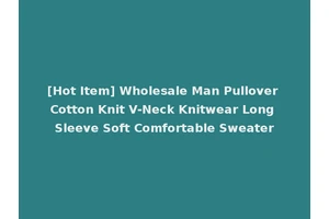 [Hot Item] Wholesale Man Pullover Cotton Knit V-Neck Knitwear Long Sleeve Soft Comfortable Sweater
