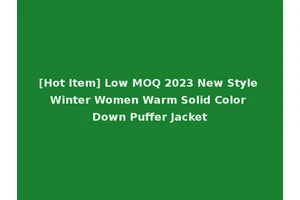 [Hot Item] Low MOQ 2023 New Style Winter Women Warm Solid Color Down Puffer Jacket
