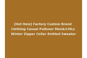 [Hot Item] Factory Custom Brand Clothing Casual Pullover Men's Winter Zipper Collar Knitted Sweater