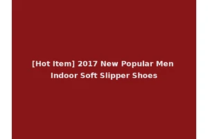[Hot Item] 2017 New Popular Men Indoor Soft Slipper Shoes