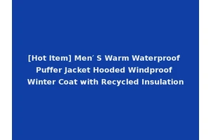 [Hot Item] Men′ S Warm Waterproof Puffer Jacket Hooded Windproof Winter Coat with Recycled Insulation