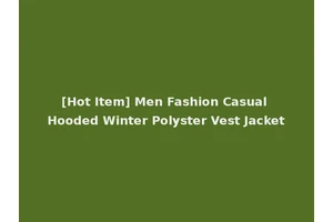 [Hot Item] Men Fashion Casual Hooded Winter Polyster Vest Jacket