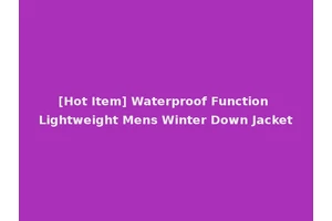 [Hot Item] Waterproof Function Lightweight Mens Winter Down Jacket