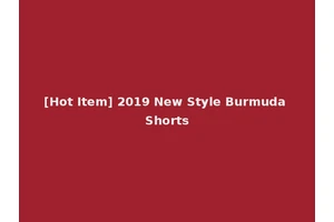 [Hot Item] 2019 New Style Burmuda Shorts