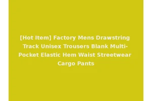 [Hot Item] Factory Mens Drawstring Track Unisex Trousers Blank Multi-Pocket Elastic Hem Waist Streetwear Cargo Pants