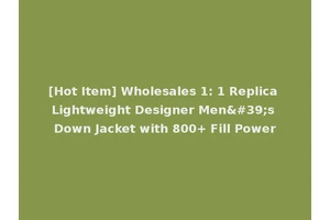 [Hot Item] Wholesales 1: 1 Replica Lightweight Designer Men's Down Jacket with 800+ Fill Power