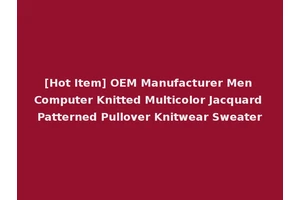 [Hot Item] OEM Manufacturer Men Computer Knitted Multicolor Jacquard Patterned Pullover Knitwear Sweater