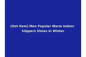 [Hot Item] Men Popular Warm Indoor Slippers Shoes in Winter