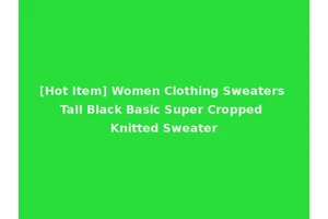 [Hot Item] Women Clothing Sweaters Tall Black Basic Super Cropped Knitted Sweater