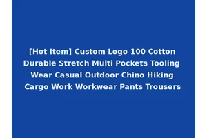 [Hot Item] Custom Logo 100 Cotton Durable Stretch Multi Pockets Tooling Wear Casual Outdoor Chino Hiking Cargo Work Workwear Pants Trousers