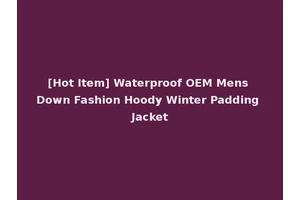 [Hot Item] Waterproof OEM Mens Down Fashion Hoody Winter Padding Jacket