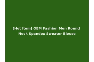 [Hot Item] OEM Fashion Men Round Neck Spandex Sweater Blouse