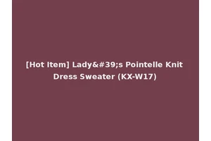 [Hot Item] Lady's Pointelle Knit Dress Sweater (KX-W17)