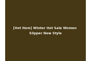 [Hot Item] Winter Hot Sale Women Slipper New Style