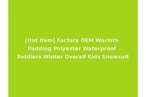 [Hot Item] Factory OEM Warmth Padding Polyester Waterproof Toddlers Winter Overall Kids Snowsuit
