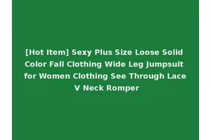 [Hot Item] Sexy Plus Size Loose Solid Color Fall Clothing Wide Leg Jumpsuit for Women Clothing See Through Lace V Neck Romper