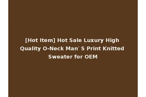 [Hot Item] Hot Sale Luxury High Quality O-Neck Man′ S Print Knitted Sweater for OEM