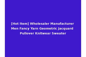 [Hot Item] Wholesaler Manufacturer Men Fancy Yarn Geometric Jacquard Pullover Knitwear Sweater