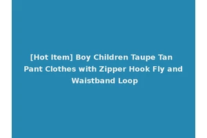 [Hot Item] Boy Children Taupe Tan Pant Clothes with Zipper Hook Fly and Waistband Loop