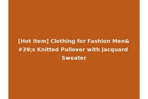 [Hot Item] Clothing for Fashion Men's Knitted Pullover with Jacquard Sweater