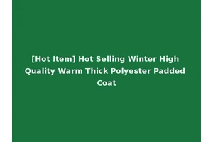 [Hot Item] Hot Selling Winter High Quality Warm Thick Polyester Padded Coat
