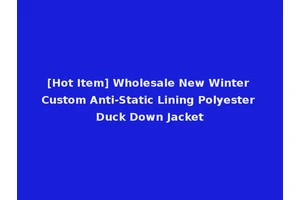 [Hot Item] Wholesale New Winter Custom Anti-Static Lining Polyester Duck Down Jacket