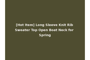 [Hot Item] Long Sleeve Knit Rib Sweater Top Open Boat Neck for Spring