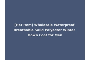 [Hot Item] Wholesale Waterproof Breathable Solid Polyester Winter Down Coat for Men