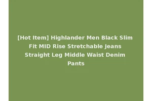 [Hot Item] Highlander Men Black Slim Fit MID Rise Stretchable Jeans Straight Leg Middle Waist Denim Pants