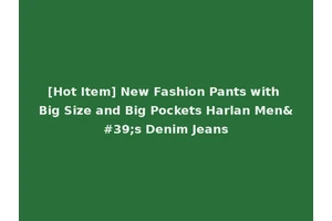 [Hot Item] New Fashion Pants with Big Size and Big Pockets Harlan Men's Denim Jeans