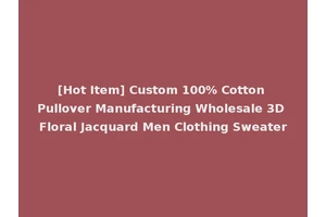 [Hot Item] Custom 100% Cotton Pullover Manufacturing Wholesale 3D Floral Jacquard Men Clothing Sweater