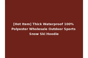 [Hot Item] Thick Waterproof 100% Polyester Wholesale Outdoor Sports Snow Ski Hoodie